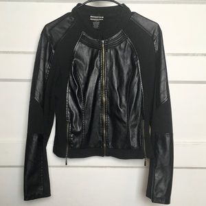 Faux Leather and Polyurethane Cropped Jacket